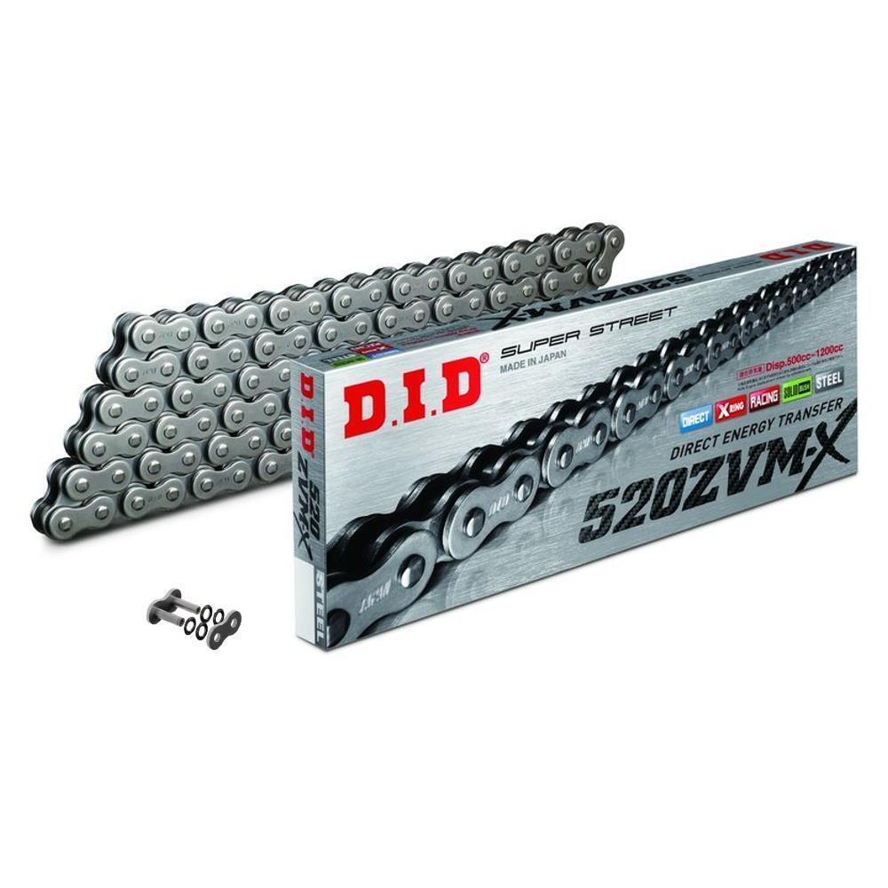 DID Motorcycle Chain Super Heavy Duty X-Ring Steel 520 ZVMX 122 (ZJ)