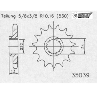 35039-16 Esjot Front Drive Sprocket 16 Teeth (3411.16)