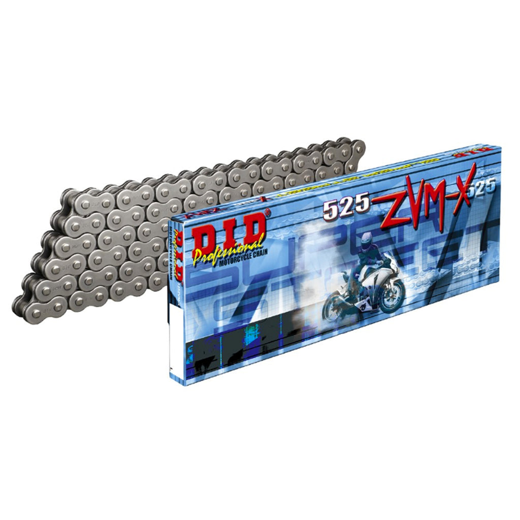 DID 525 ZVMX Steel 118 Link X-Ring Super Heavy Duty Motorcycle Chain