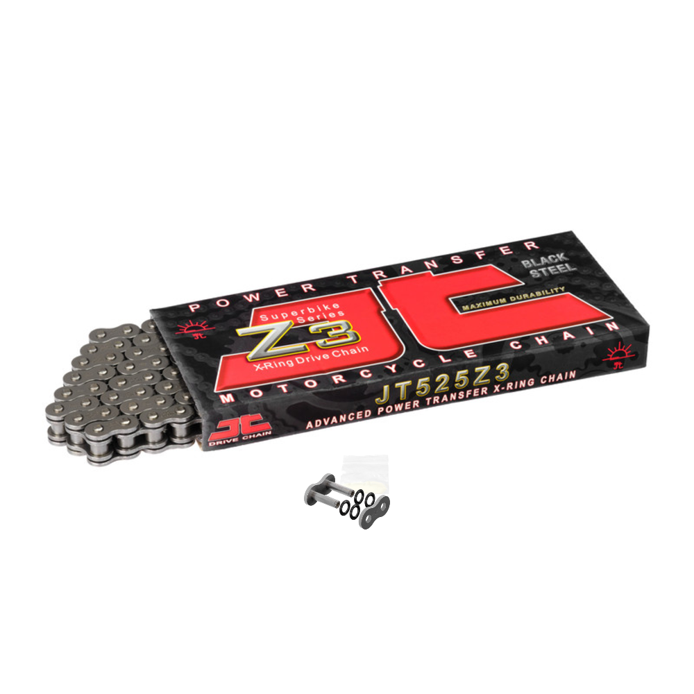 JT 525 Z3 Steel 120 Link X-Ring Heavy Duty Motorcycle Chain