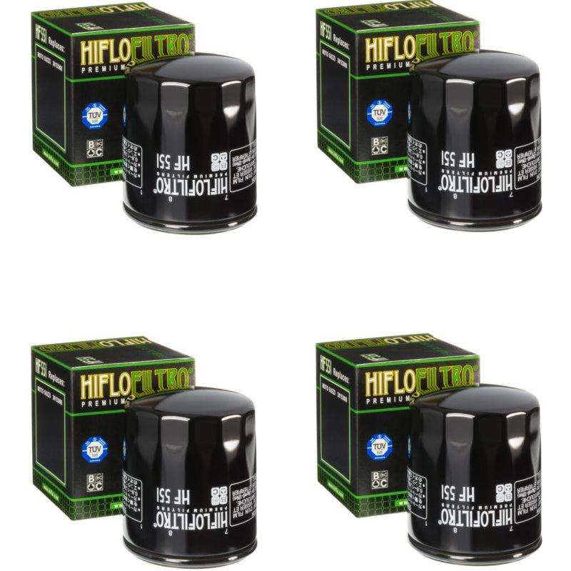 Bundle of 4 Hiflo Filtro HF551 Premium Oil Filters