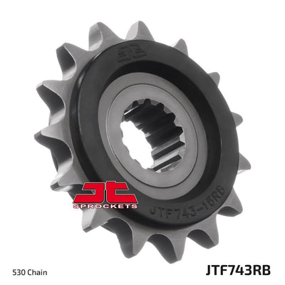 JTF743 Rubber Cushioned Front Drive Motorcycle Sprocket 15 Teeth (JTF 743.15)