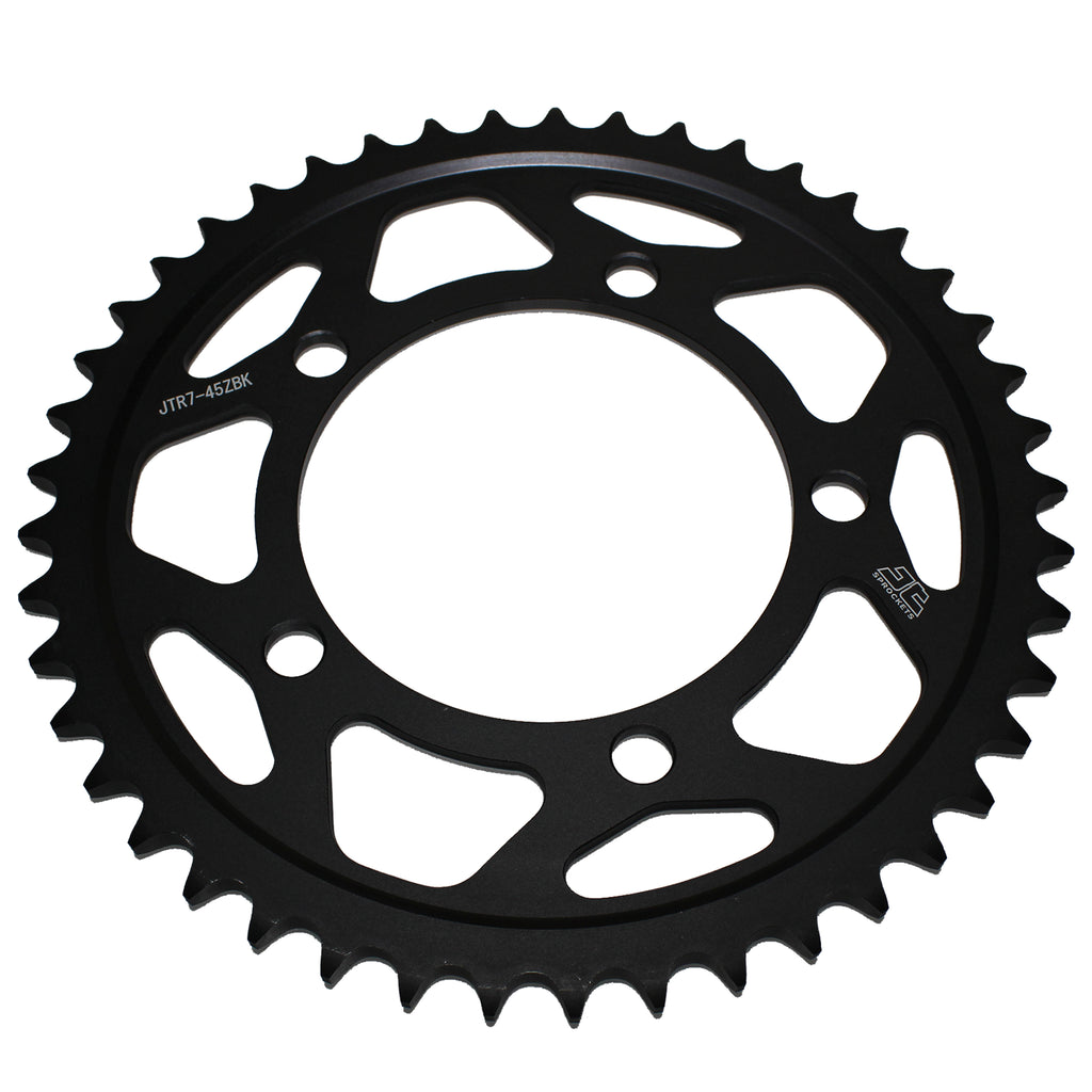 JTR7 Black Edition Induction Hardened ZBK Motorcycle Sprocket 45 Teeth (JTR 7.45)