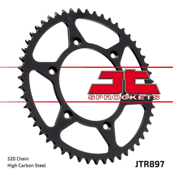 JTR897 Black Self Cleaning Rear Drive Motorcycle Sprocket 50 Teeth (JT