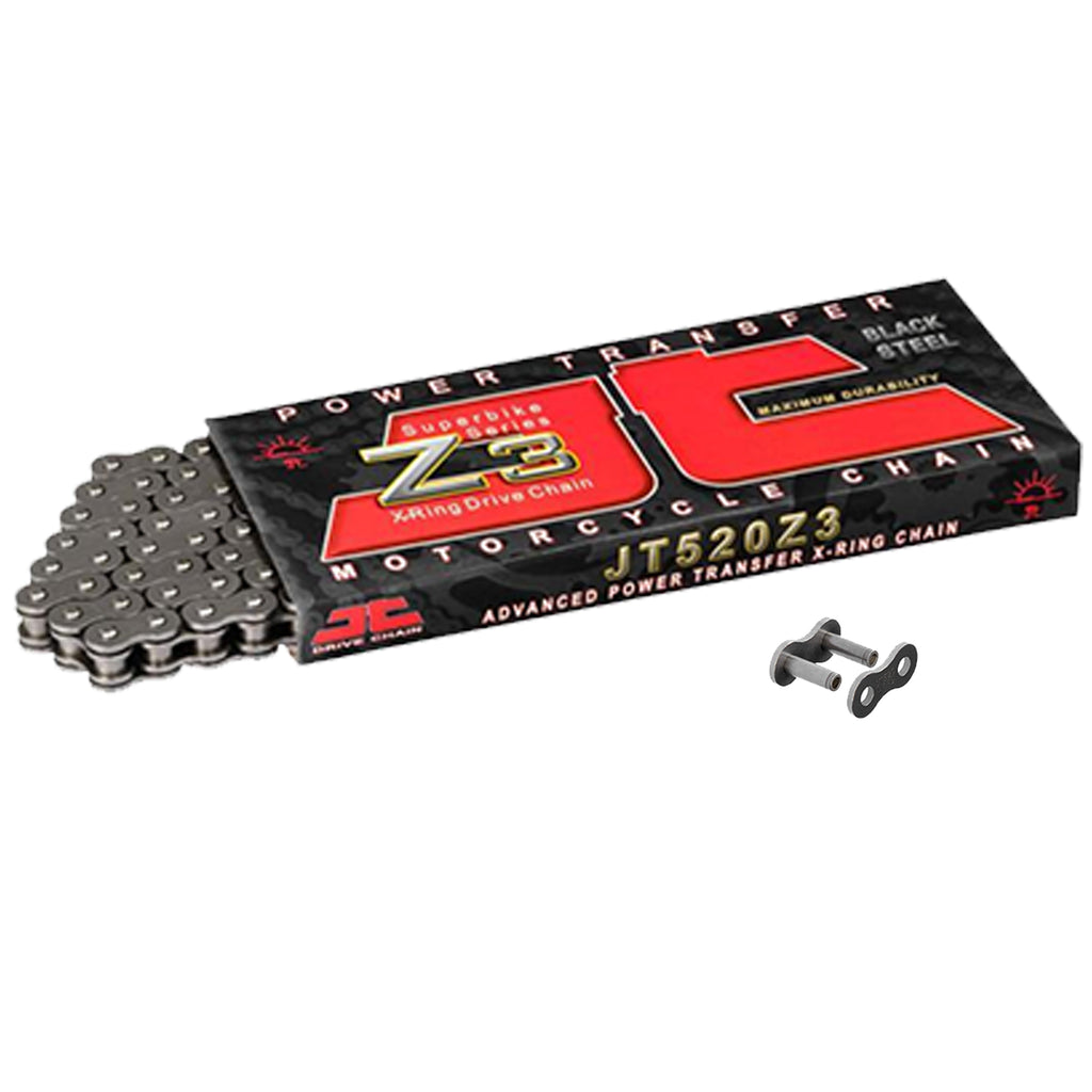 Steel X-Ring Heavy Duty JT Motorcycle Chain 520 Z3 124 RL