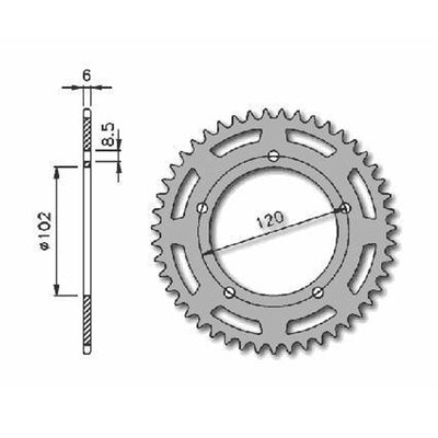 IGM Black Rear Sprocket fits Aprilia RS 50 46T