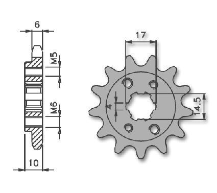 IGM 1405-1273 Front Sprocket NOS Fits Derbi Senda R 99 > GPR 50 96 > GPR 50 R 97 <