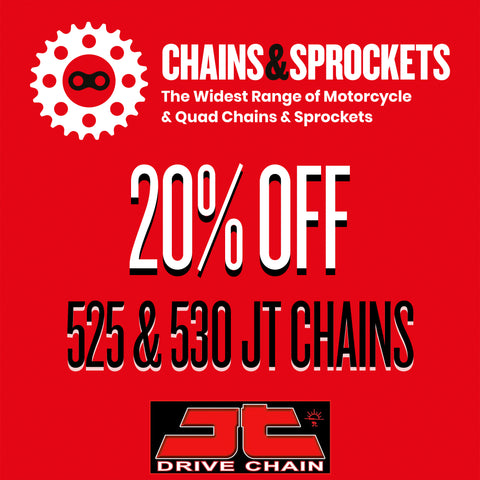 20% OFF 525 & 530 JT Chains at Chains & Sprockets!