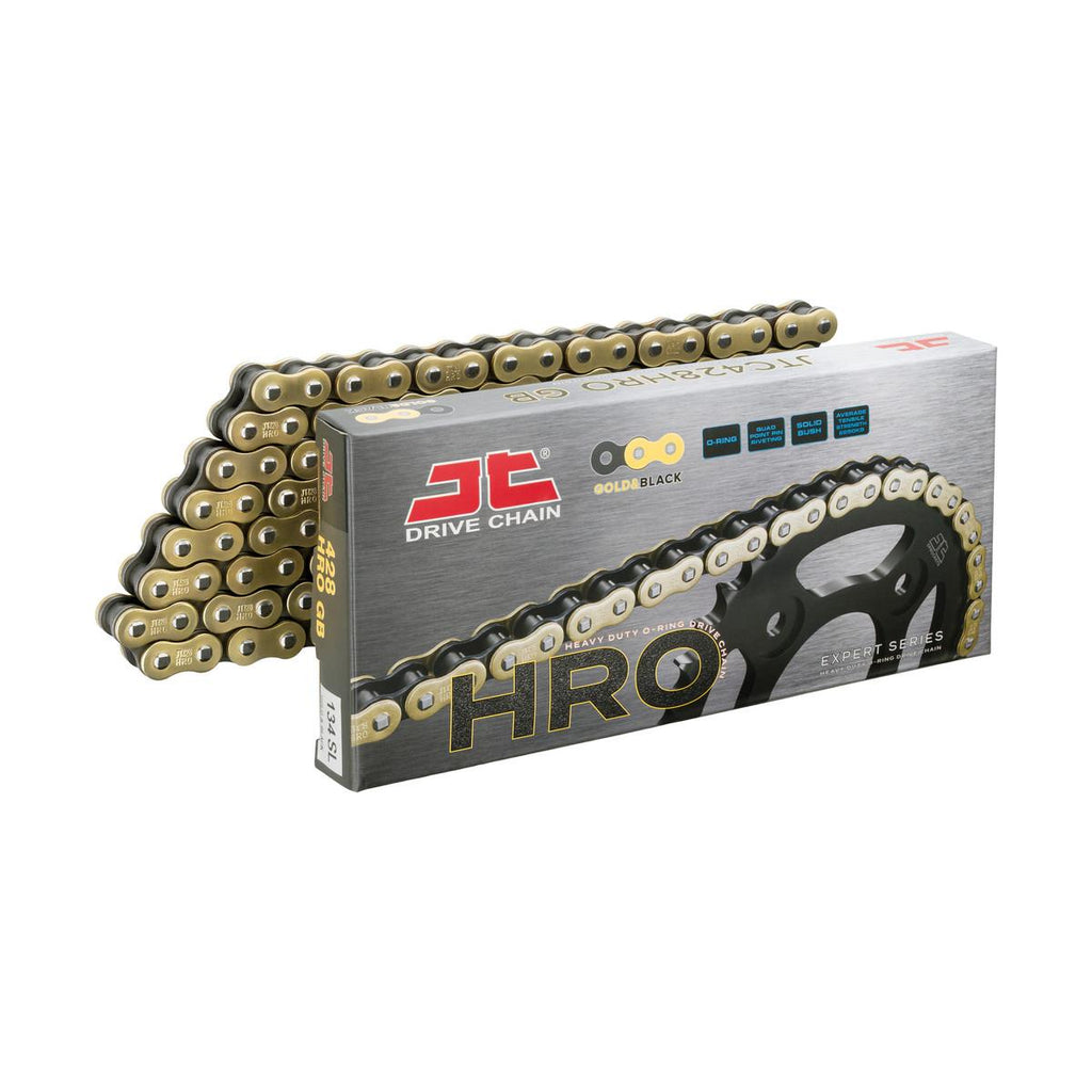 Motorcycle Chain JT O Ring Gold Black 428 HPOGB 136 SL Chains