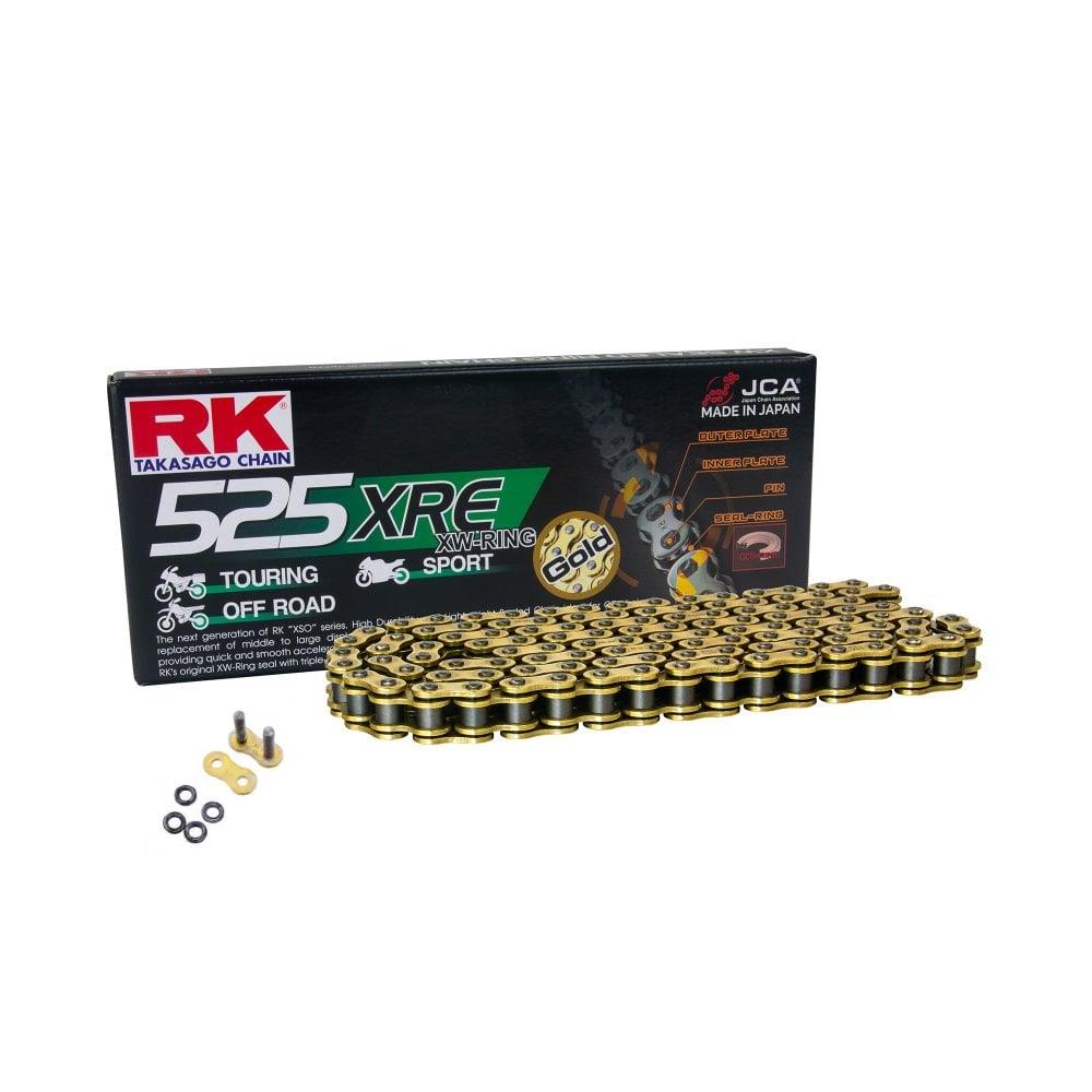 RK 525 XRE Gold 124 Link X-Ring Heavy Duty Motorcycle Chain