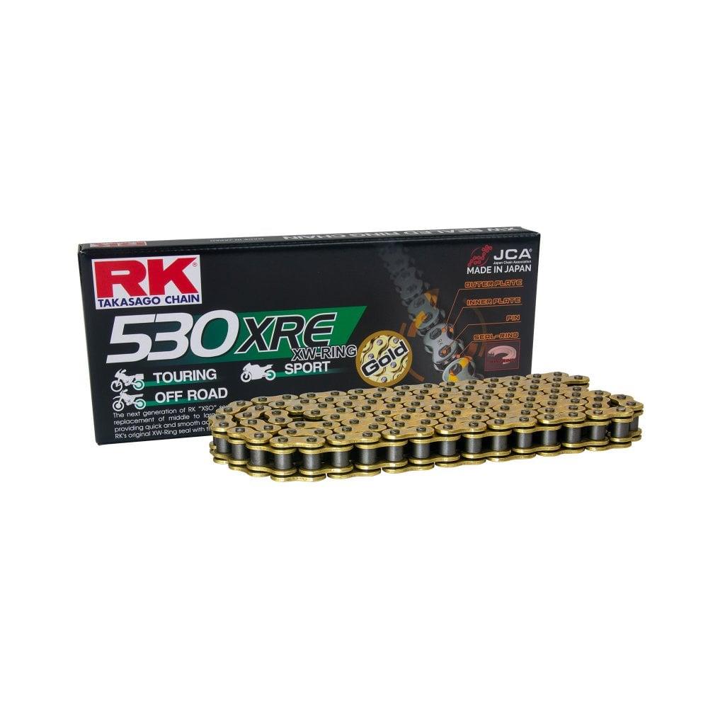 RK 530 XRE Gold 118 Link X-Ring Heavy Duty Motorcycle Chain