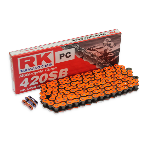 RK Orange Motorcycle Chain Standard 420 SB 120 – Chains and Sprockets