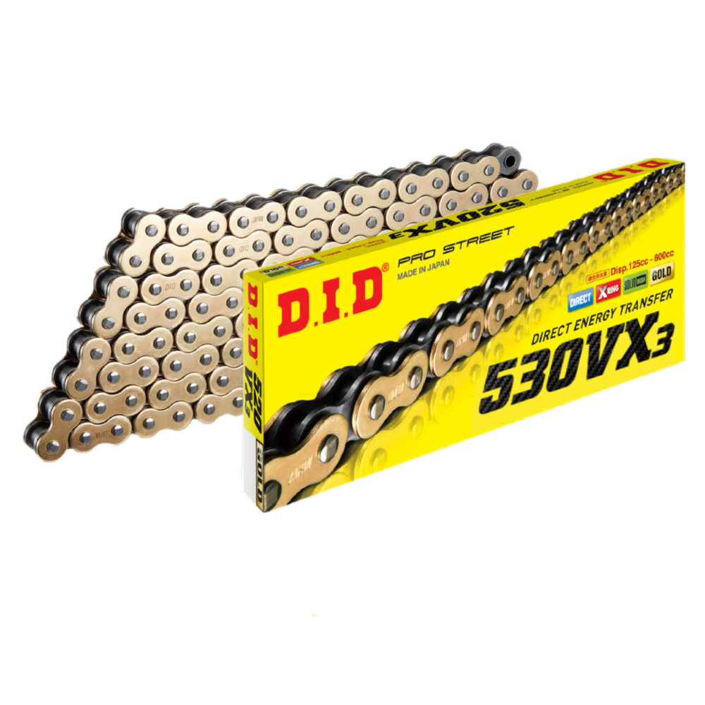 Yamaha YZF R1 2009-2014 DID 530 VX Gold & Steel 120 Link X-Ring Heavy Duty Motorcycle Chain