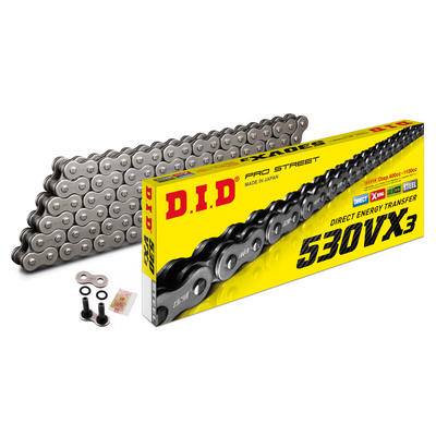 DID 530 VX Steel 122 Link X-Ring Heavy Duty Motorcycle Chain