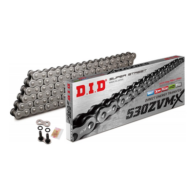 DID 530 ZVMX Steel 118 Link X-Ring Super Heavy Duty Motorcycle Chain