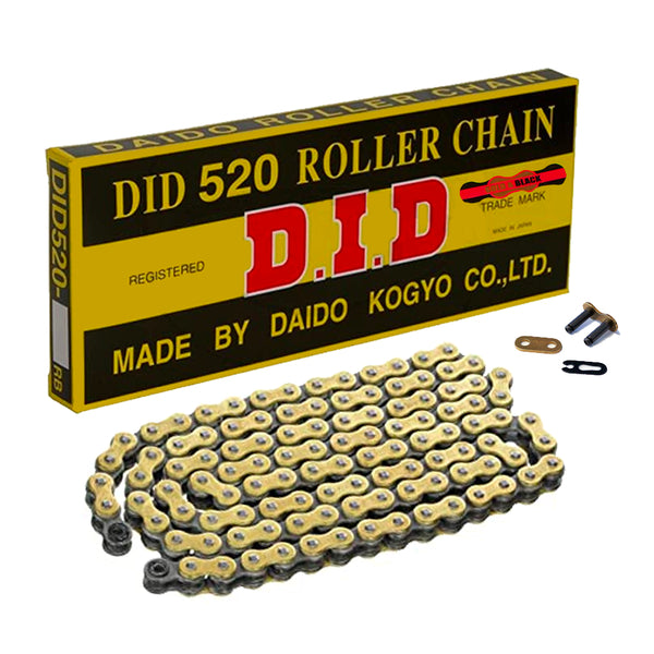 Motorcycle Chain DID Standard Roller Gold 520 DGB 112 (RJ) – Chains and ...