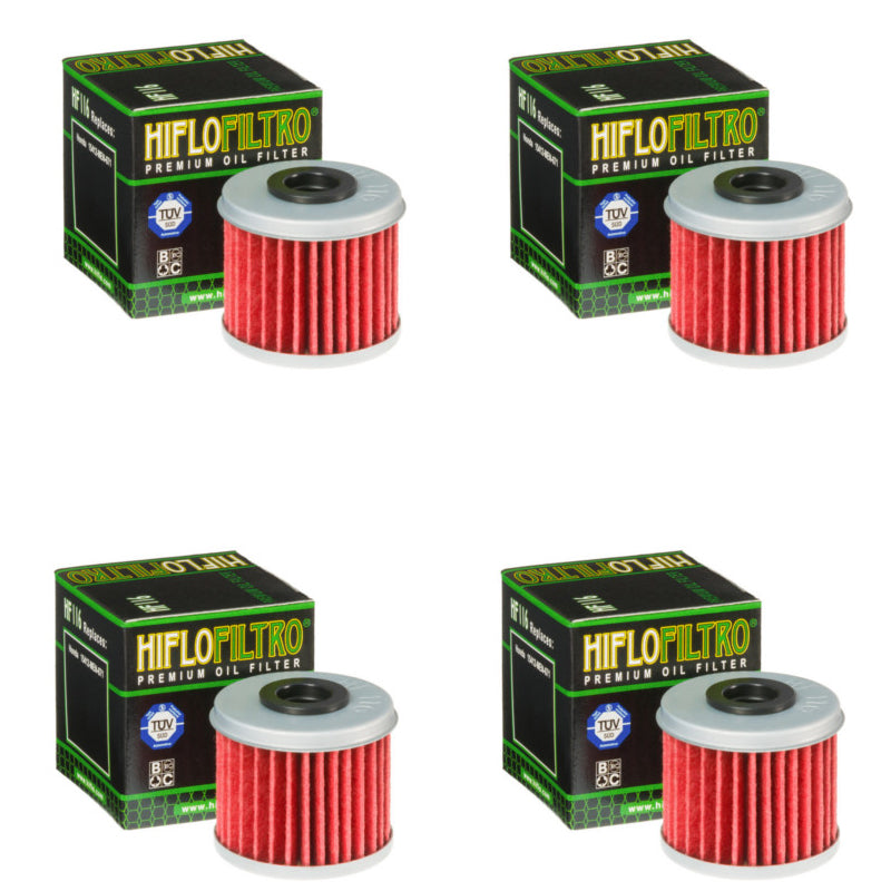 Bundle of 4 Hiflo Filtro HF116 Premium Oil Filters