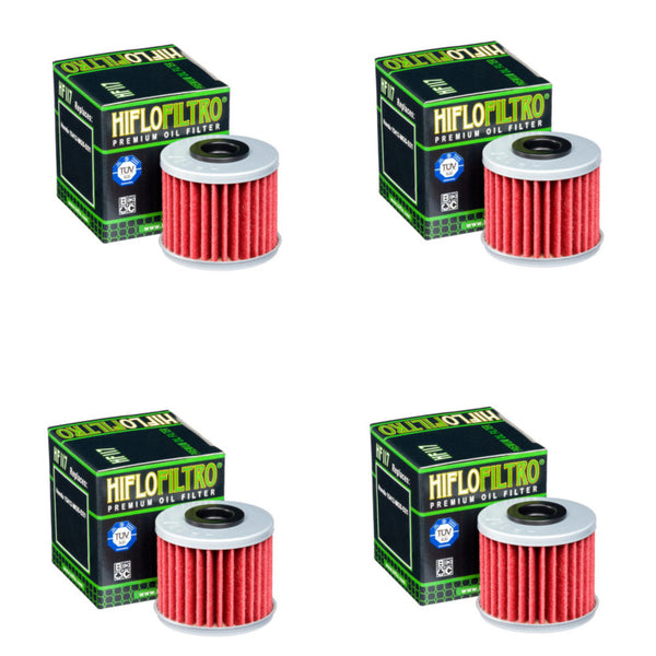 Bundle of 4 Hiflo Filtro HF117 Premium Oil Filters – Chains and Sprockets