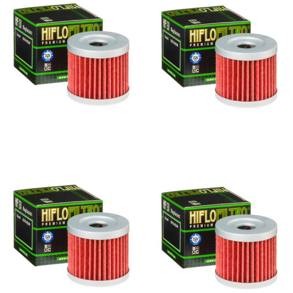 4-Pack Hiflofiltro HF131 Premium Oil Filters - For Hyosung 125 Exceed 05 & Select Motorcycles/Quads