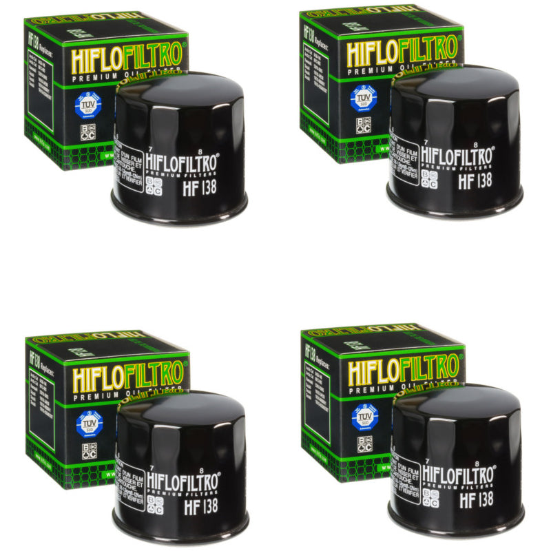 Bundle of 4 Hiflo Filtro HF138 Premium Oil Filters