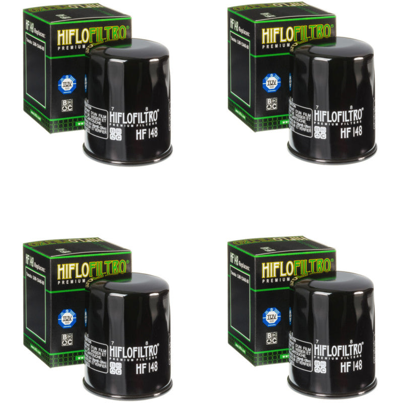 Bundle of 4 Hiflo Filtro HF148 Premium Oil Filters