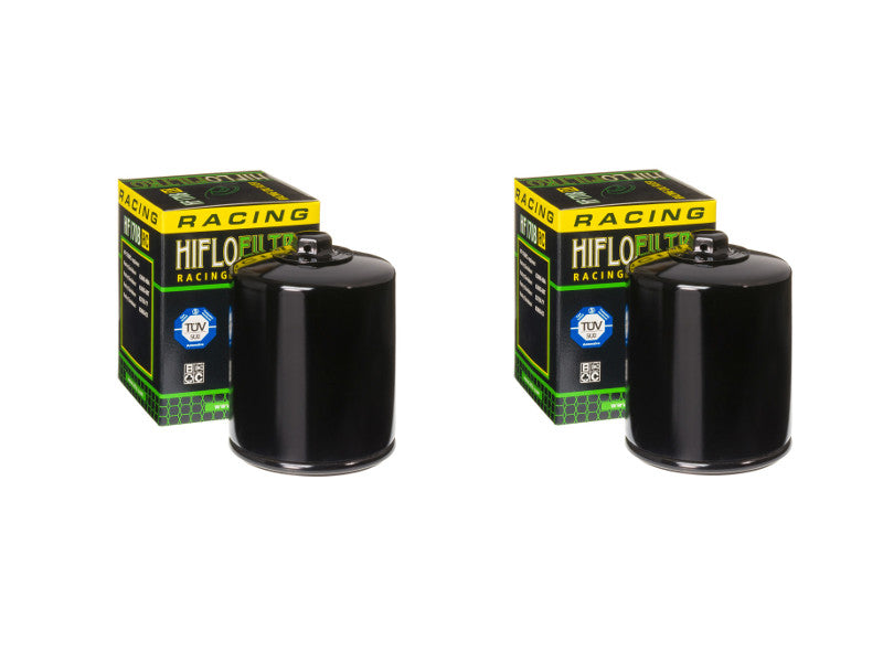 Pair of Hiflo Filtro HF170BRC High Performance Black Gloss Body Racing Oil Filters