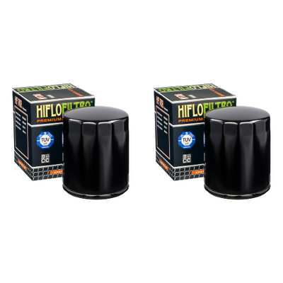 Pair of Hiflo Filtro HF170B Black Gloss Body Premium Oil Filters