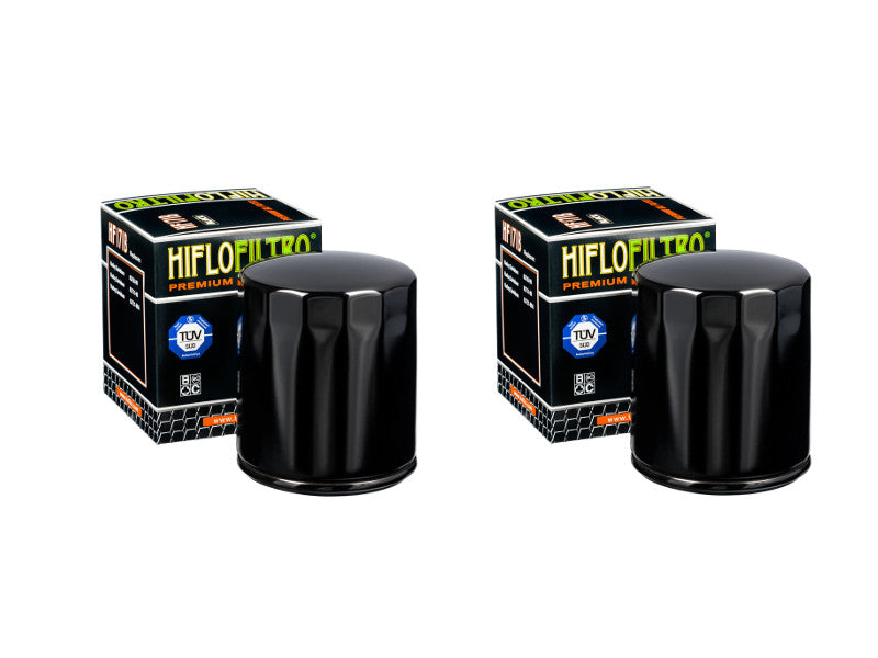 Pair of Hiflo Filtro HF171B Black Gloss Body Premium Oil Filters