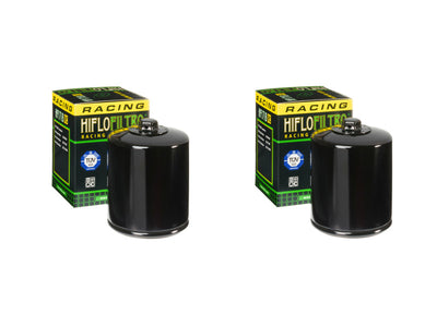 Pair of Hiflo Filtro HF171BRC High Performance Black Gloss Body Racing Oil Filters