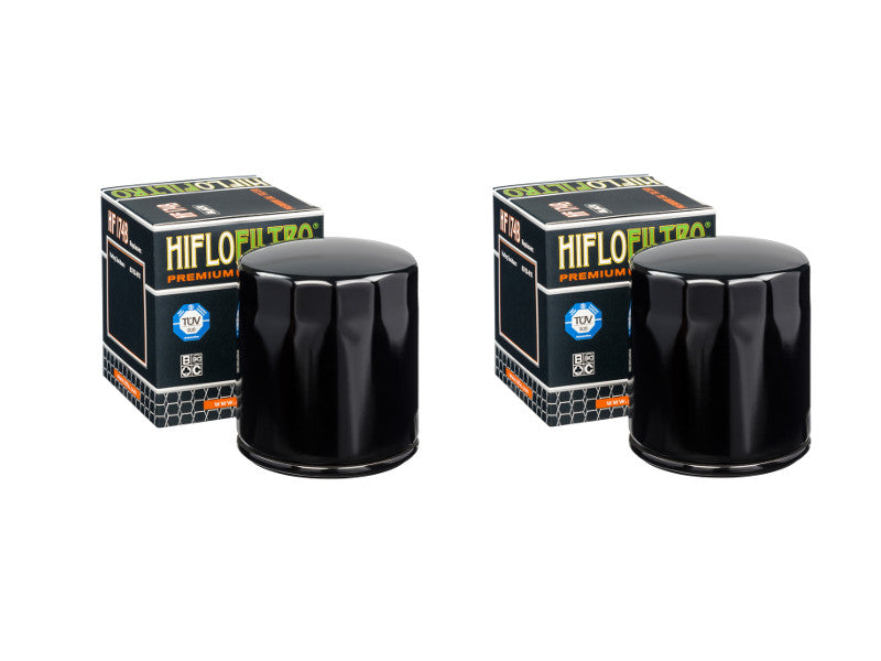 Pair of Hiflo Filtro HF174B Black Gloss Body Premium Oil Filters
