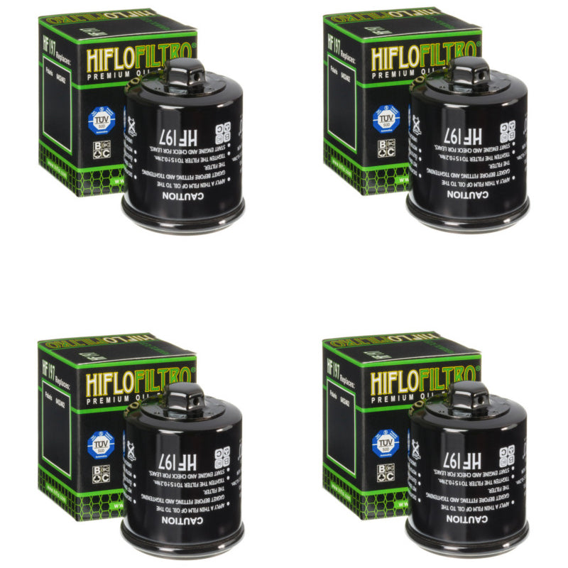Bundle of 4 Hiflo Filtro HF197 Premium Oil Filters
