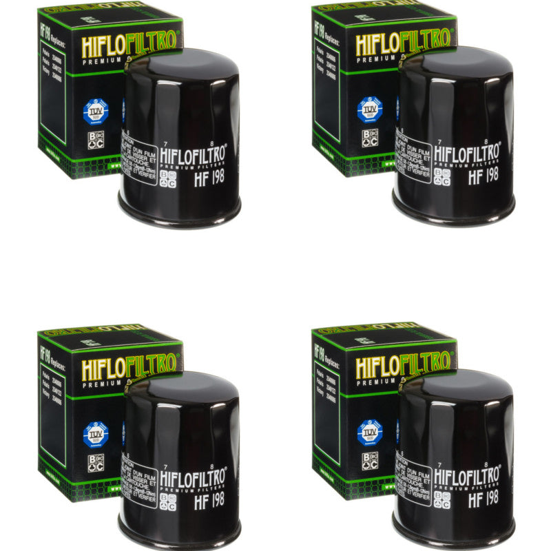 Bundle of 4 Hiflo Filtro HF198 Premium Oil Filters