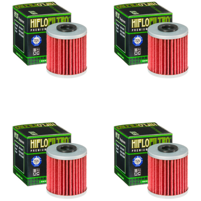 Bundle of 4 Hiflo Filtro HF207 Premium Oil Filters