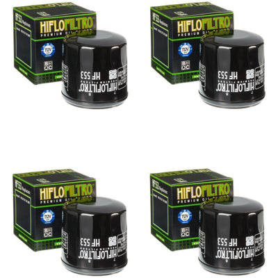 Bundle of 4 Hiflo Filtro HF553 Premium Oil Filters