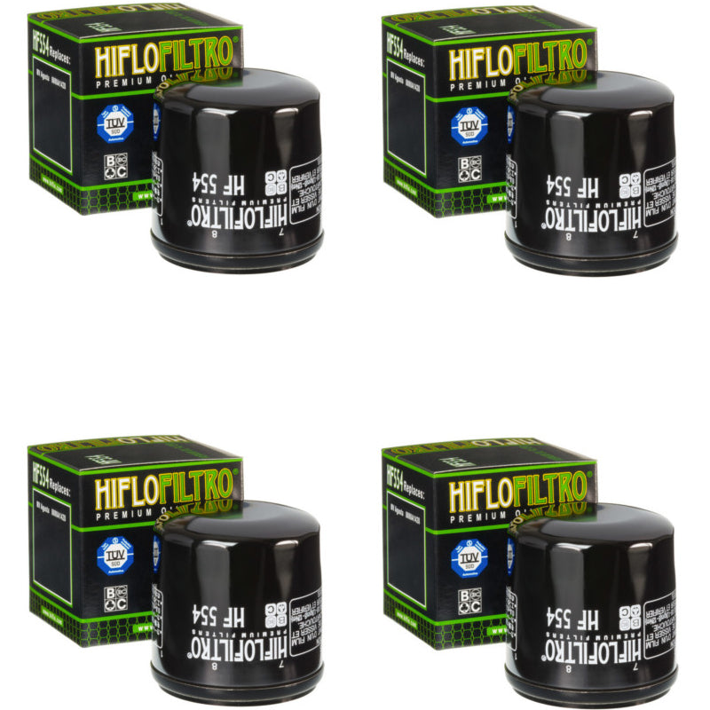 Bundle of 4 Hiflo Filtro HF554 Premium Oil Filters