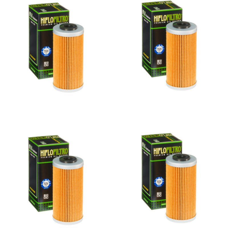 Bundle of 4 Hiflo Filtro HF611 Premium Oil Filters