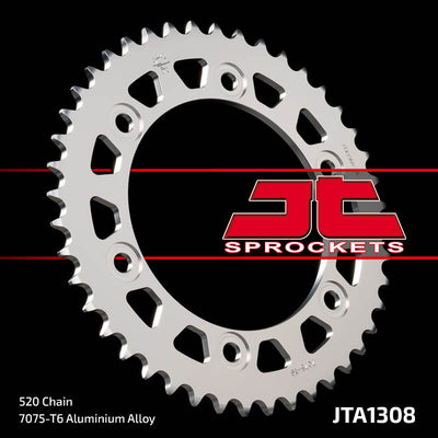 JTA1308 Rear Alloy Drive Motorcycle Sprocket 42 Teeth (JTA 1308.42)