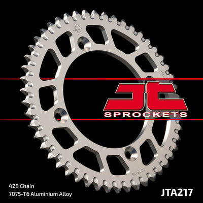 JTA217 Rear Alloy Drive Motorcycle Sprocket 50 Teeth (JTA 217.50)