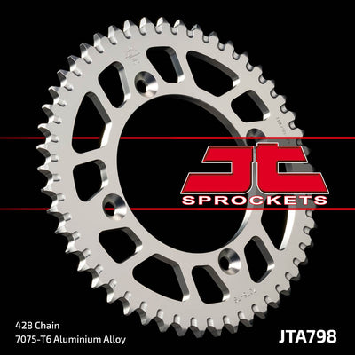 JTA798 Rear Alloy Drive Motorcycle Sprocket 47 Teeth (JTA 798.47)