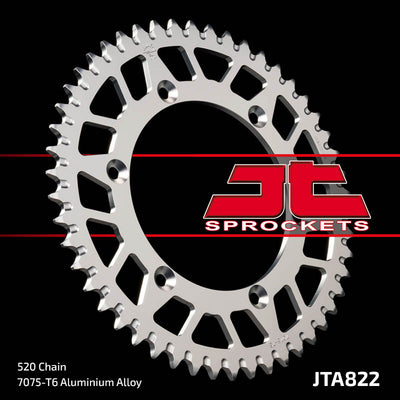 JTA822 Rear Alloy Drive Motorcycle Sprocket 51 Teeth (JTA 822.51)