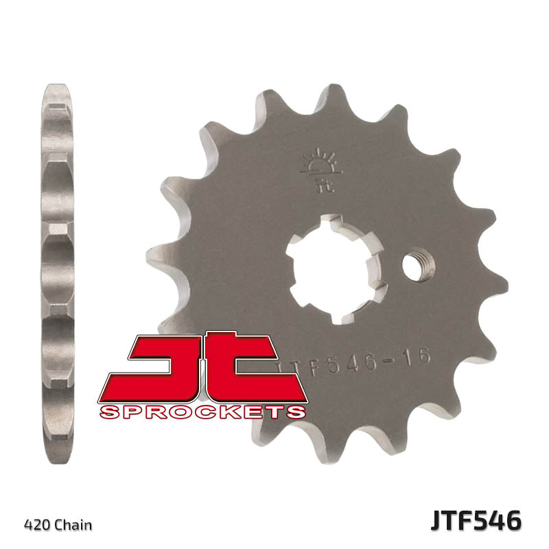 Front Motorcycle Sprocket for Kawasaki_KX100 C2_99, Kawasaki_KX100 J2 N1_87-88, Kawasaki_KX80 E1_83, Kawasaki_KX80 E2_84, Kawasaki_KX80 E3_85, Kawasaki_KX80 N1_88, Kawasaki_KX80 W1-W2_98-99, Kawasaki_KX80 W3_00, Kawasaki_KX85_01-12, Yamaha_LB50 2M Chappy_86-94, Yamaha_LB50 Chappy_-85, Yamaha_RT100_90-00, Yamaha_TT-R110 E_08-12, Yamaha_TT-R90 E_04-07, Yamaha_TT-R90_00-04, Yamaha_V90_75-78