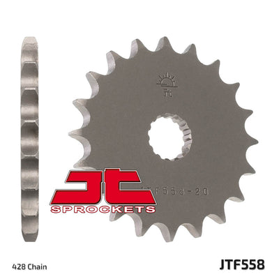Front Motorcycle Sprocket for Yamaha_DT125 R Everts_05-06, Yamaha_DT125 RE_04-06, Yamaha_DT125 X_05-06, Yamaha_DT200 R_88, Yamaha_DTR125 (DT125R)_90-03, Yamaha_TDR125_89-92, Yamaha_TDR125_93-94, Yamaha_TDR125_95-01, Yamaha_TZR125 R_93-95, Yamaha_TZR125 R_93-96, Yamaha_XVS125 Drag Star_00-04