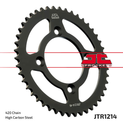 JTR1214 Black Edition Induction Hardened ZBK Motorcycle Sprocket 46 Teeth (JTR 1214.46)