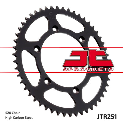 Rear Motorcycle Sprocket for Yamaha_TT-R230_05-12, Yamaha_YZ125 P R S_02-04, Yamaha_YZ250 F-T V W X Y 4-Stro_05-09, Yamaha_YZ250 P R S_02-04, Yamaha_YZ400 F-L_99, Yamaha_YZ450 F-W X Y Z A_07-12