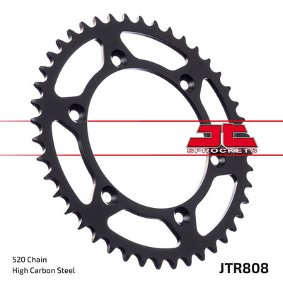 JTR808 Black Self Cleaning Rear Drive Motorcycle Sprocket 47 Teeth (JTR 808.47SC)