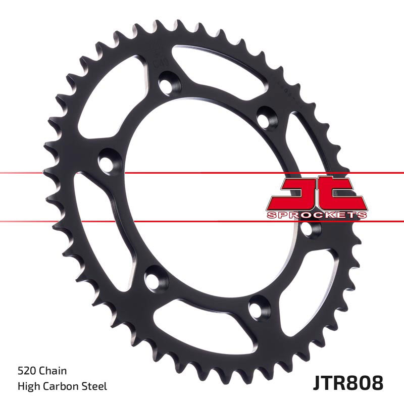 JTR808 Black Self Cleaning Rear Drive Motorcycle Sprocket 48 Teeth (JTR 808.48SC)