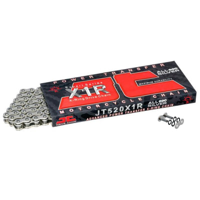 Silver & Silver X-Ring Heavy Duty JT Motorcycle Chain 520 X1R 118DL