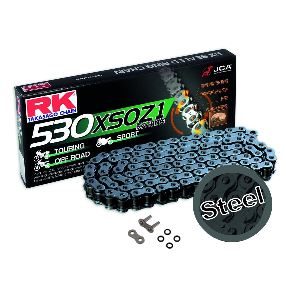 RK 530 XSO Steel 102 Link X-Ring Heavy Duty Motorcycle Chain