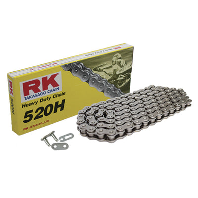 RK 520 Steel Heavy Duty Motorcycle Drive Chain 520 H (HSB) 106 Links with Split Link