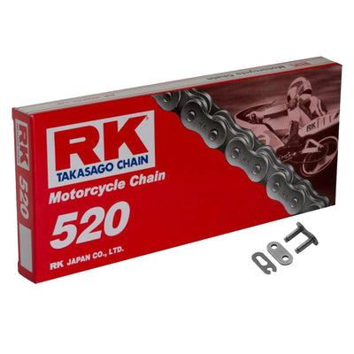 RK 520 Steel Standard Motorcycle Drive Chain 520 Pitch 110 Links with Split Link